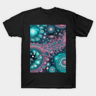 Other Worldly Designs- nebulas, stars, galaxies, planets with feathers T-Shirt